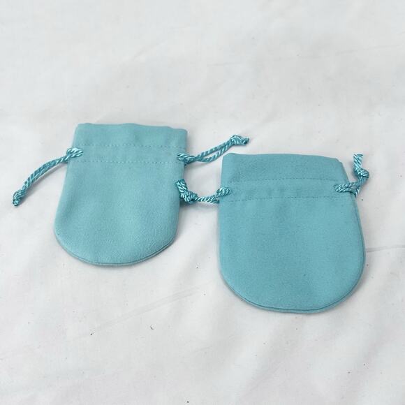 Tiffany & Co Small Blue Drawstring Closure Jewelry Pouch Gift Bag - 2 PIECE - Picture 4 of 4